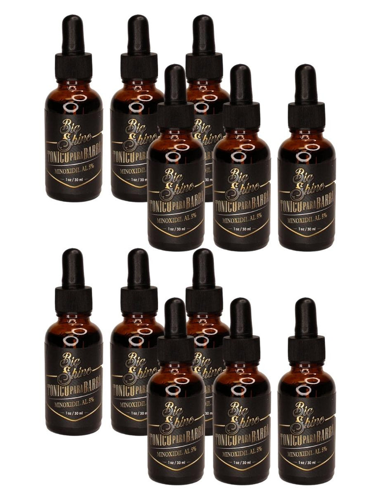 12 PACK TONICO PARA BARBA MINOXIDIL 5 BIG SHINE Hair Hunters Co