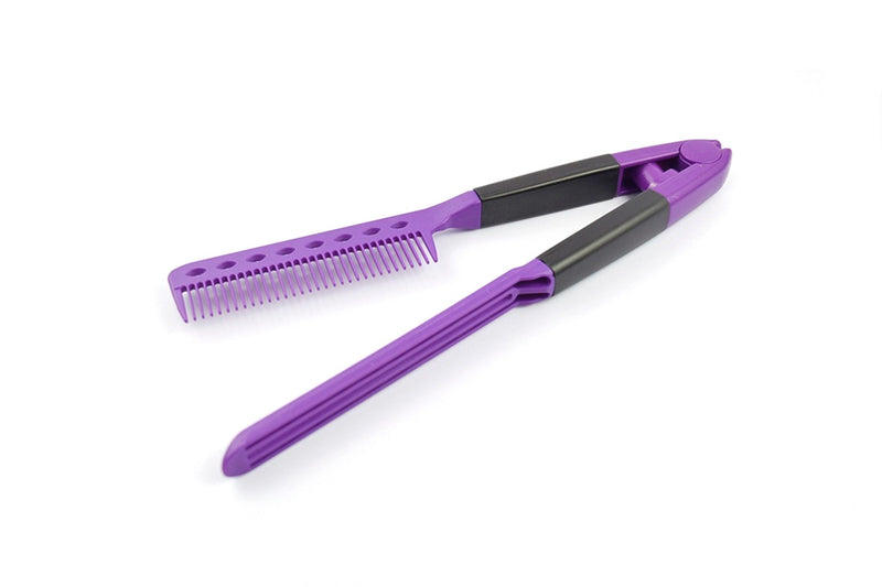 Peine Para Alaciado De Cabello Carbon Morado/negro Lobo Profesional