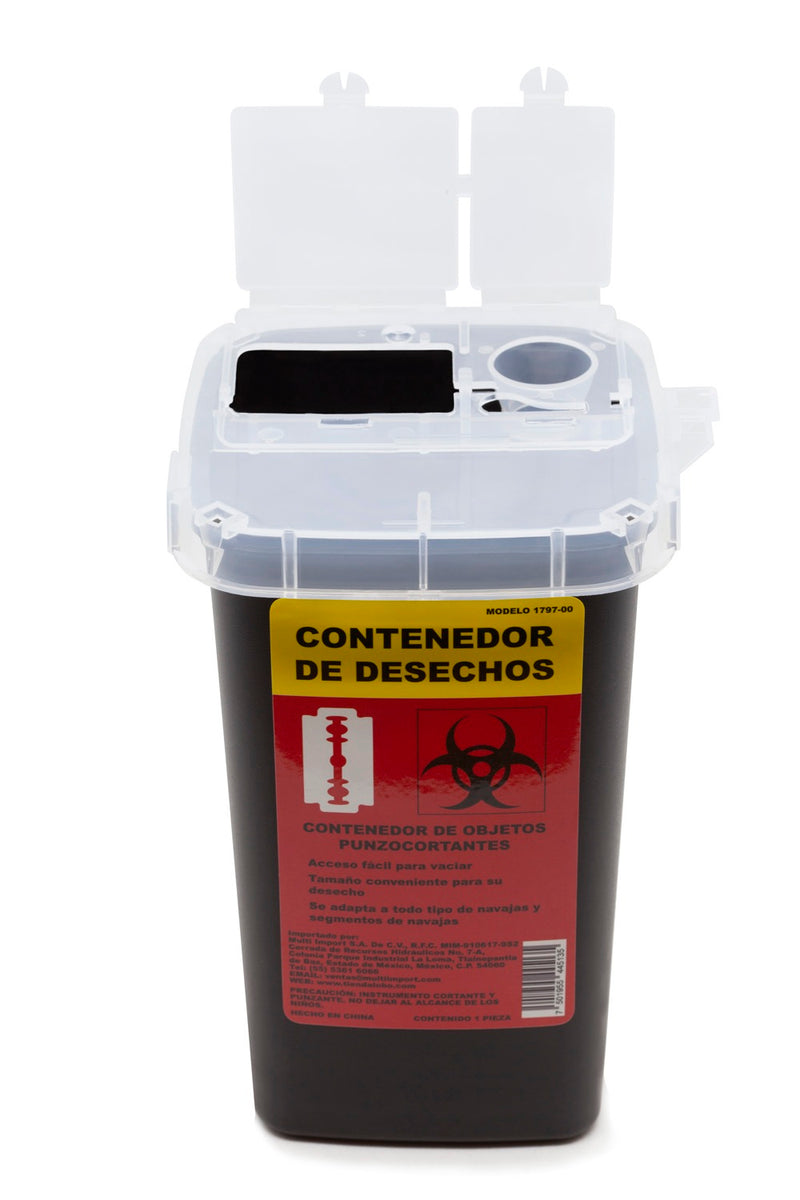 Contenedor Para Objetos Punzocortantes Plastico Negro