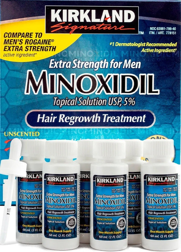 Minoxidil 5% Kirkland CAJA CON 6 piezas