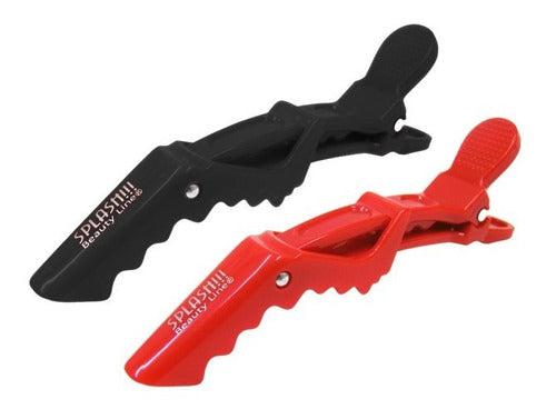 PINZAS PARA CABELLO SPLASH!!! ROJO Y NEGRO