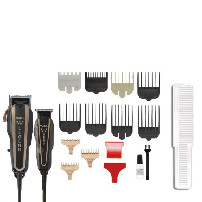 COMBO COMPLETO INSUMOS BARBERIA ESTETICA BARBER COMBO WAHL SHAVER Hair Hunters Co